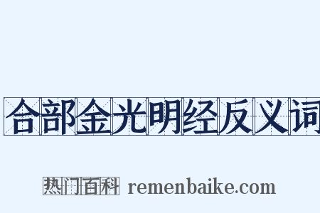 合部金光明经反义词是什么意思的图片